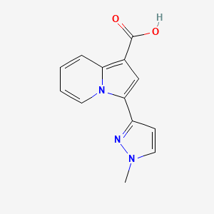 molecular formula C13H11N3O2 B8110618 3-(1-Methyl-1H-pyrazol-3-yl)indolizine-1-carboxylic acid 