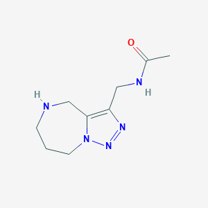 molecular formula C9H15N5O B8110623 N-((5,6,7,8-Tetrahydro-4H-[1,2,3]Triazolo[1,5-A][1,4]Diazepin-3-Yl)Methyl)Acetamide 