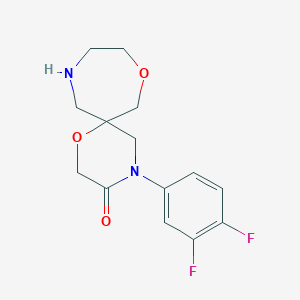molecular formula C14H16F2N2O3 B8110681 4-(3,4-Difluorophenyl)-1,8-dioxa-4,11-diazaspiro[5.6]dodecan-3-one 