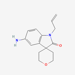 molecular formula C15H18N2O2 B8110686 1-Allyl-5-Amino-2',3',5',6'-Tetrahydrospiro[Indoline-3,4'-Pyran]-2-One 