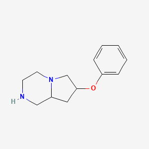 molecular formula C13H18N2O B8110702 7-Phenoxyoctahydropyrrolo[1,2-a]pyrazine 