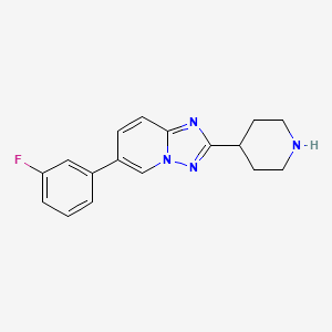 molecular formula C17H17FN4 B8110739 6-(3-Fluorophenyl)-2-(piperidin-4-yl)-[1,2,4]triazolo[1,5-a]pyridine 