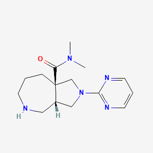 molecular formula C15H23N5O B8110747 (3aS,8aR)-N,N-dimethyl-2-(pyrimidin-2-yl)decahydropyrrolo[3,4-c]azepine-8a-carboxamide 