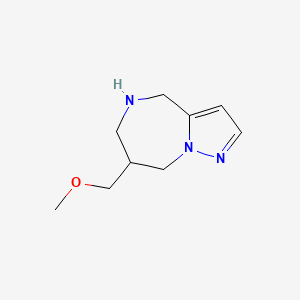molecular formula C9H15N3O B8110787 7-(Methoxymethyl)-5,6,7,8-Tetrahydro-4H-Pyrazolo[1,5-A][1,4]Diazepine 