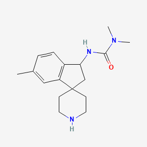 molecular formula C17H25N3O B8110793 1,1-Dimethyl-3-(6-methyl-2,3-dihydrospiro[indene-1,4'-piperidine]-3-yl)urea 