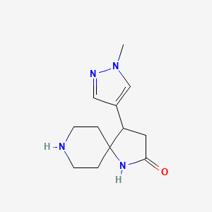 molecular formula C12H18N4O B8110796 4-(1-Methyl-1H-pyrazol-4-yl)-1,8-diazaspiro[4.5]decan-2-one 