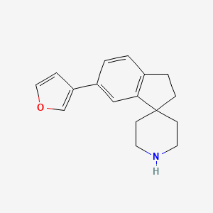 molecular formula C17H19NO B8110824 6-(Furan-3-yl)-2,3-dihydrospiro[indene-1,4'-piperidine] 