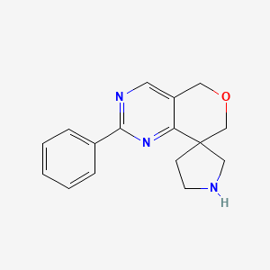 molecular formula C16H17N3O B8110844 2-Phenyl-5,7-dihydrospiro[pyrano[4,3-d]pyrimidine-8,3'-pyrrolidine] 