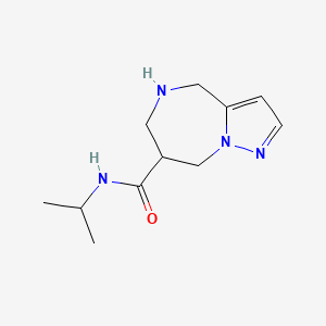 molecular formula C11H18N4O B8110877 N-Isopropyl-5,6,7,8-Tetrahydro-4H-Pyrazolo[1,5-A][1,4]Diazepine-7-Carboxamide 