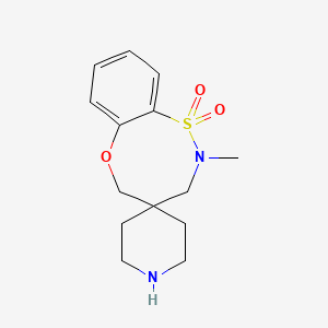 molecular formula C14H20N2O3S B8110882 2-Methyl-3,5-Dihydro-2H-Spiro[Benzo[B][1,4,5]Oxathiazocine-4,4'-Piperidine] 1,1-Dioxide 