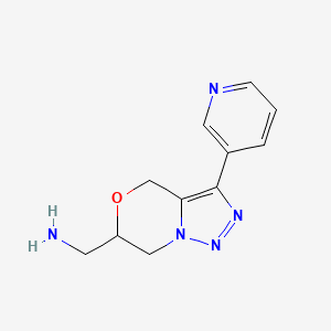 molecular formula C11H13N5O B8110926 (3-(Pyridin-3-yl)-6,7-dihydro-4H-[1,2,3]triazolo[5,1-c][1,4]oxazin-6-yl)methanamine 