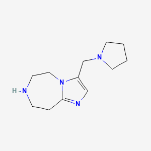 molecular formula C12H20N4 B8110955 3-(Pyrrolidin-1-Ylmethyl)-6,7,8,9-Tetrahydro-5H-Imidazo[1,2-D][1,4]Diazepine 