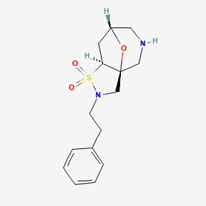 molecular formula C15H20N2O3S B8110960 Rel-(3As,7R,8As)-2-Phenethyloctahydro-3A,7-Epoxyisothiazolo[4,5-C]Azepine 1,1-Dioxide 