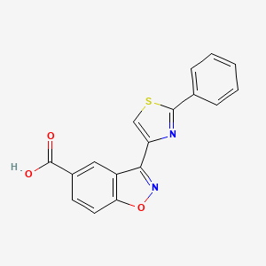 molecular formula C17H10N2O3S B8110968 3-(2-Phenylthiazol-4-yl)benzo[d]isoxazole-5-carboxylic acid 