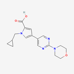 molecular formula C17H20N4O3 B8111015 1-(Cyclopropylmethyl)-4-(2-morpholinopyrimidin-5-yl)-1H-pyrrole-2-carboxylic acid 