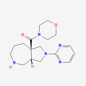 molecular formula C17H25N5O2 B8111029 morpholino((3aS,8aR)-2-(pyrimidin-2-yl)decahydropyrrolo[3,4-c]azepin-8a-yl)methanone 