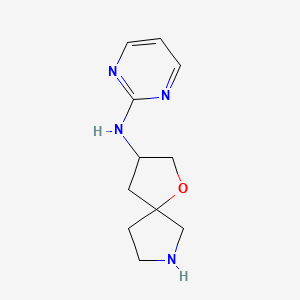molecular formula C11H16N4O B8111114 N-(Pyrimidin-2-yl)-1-oxa-7-azaspiro[4.4]nonan-3-amine 