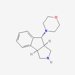 molecular formula C15H20N2O B8111135 rel-4-((3aR,8R,8aR)-1,2,3,3a,8,8a-hexahydroindeno[2,1-c]pyrrol-8-yl)morpholine 