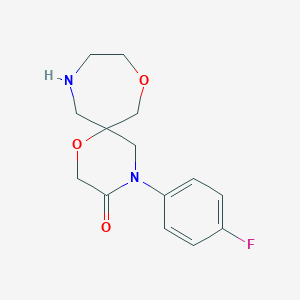 molecular formula C14H17FN2O3 B8111180 4-(4-Fluorophenyl)-1,8-Dioxa-4,11-Diazaspiro[5.6]Dodecan-3-One 
