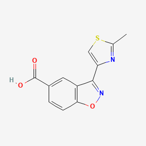 molecular formula C12H8N2O3S B8111362 3-(2-Methylthiazol-4-yl)benzo[d]isoxazole-5-carboxylic acid 