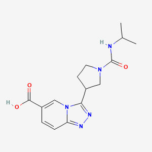 molecular formula C15H19N5O3 B8111370 3-(1-(Isopropylcarbamoyl)pyrrolidin-3-yl)-[1,2,4]triazolo[4,3-a]pyridine-6-carboxylic acid 
