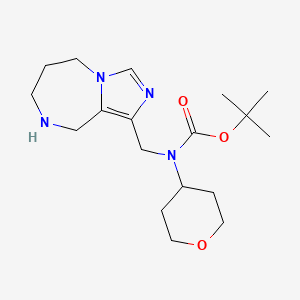 molecular formula C18H30N4O3 B8111382 tert-Butyl (tetrahydro-2H-pyran-4-yl)((6,7,8,9-tetrahydro-5H-imidazo[1,5-a][1,4]diazepin-1-yl)methyl)carbamate 