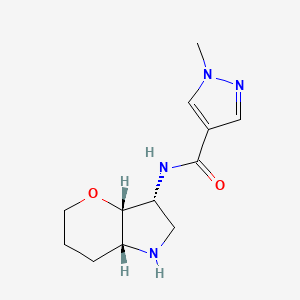 molecular formula C12H18N4O2 B8111400 N-[(3R,3aS,7aR)-1,2,3,3a,5,6,7,7a-octahydropyrano[3,2-b]pyrrol-3-yl]-1-methylpyrazole-4-carboxamide 