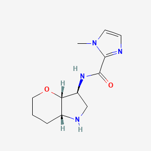 molecular formula C12H18N4O2 B8111406 N-[(3S,3aS,7aR)-1,2,3,3a,5,6,7,7a-octahydropyrano[3,2-b]pyrrol-3-yl]-1-methylimidazole-2-carboxamide 