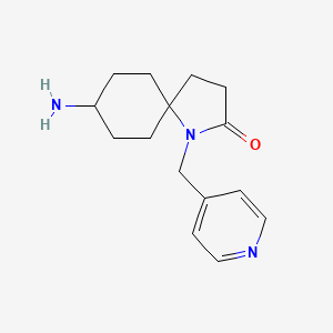 molecular formula C15H21N3O B8111426 8-Amino-1-(pyridin-4-ylmethyl)-1-azaspiro[4.5]decan-2-one 