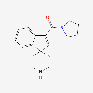 molecular formula C18H22N2O B8111477 Pyrrolidin-1-yl(spiro[indene-1,4'-piperidin]-3-yl)methanone 