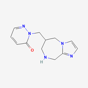 molecular formula C12H15N5O B8111488 2-((6,7,8,9-Tetrahydro-5H-Imidazo[1,2-A][1,4]Diazepin-6-Yl)Methyl)Pyridazin-3(2H)-One 
