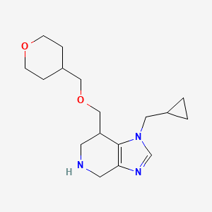 molecular formula C17H27N3O2 B8111543 1-(cyclopropylmethyl)-7-(((tetrahydro-2H-pyran-4-yl)methyltetrahydro-2H-pyran-4-yl)methoxy)methyl)-4,5,6,7-tetrahydro-1H-imidazo[4,5-c]pyridine 