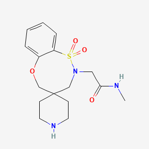 molecular formula C16H23N3O4S B8111556 2-(1,1-dioxido-3,5-dihydro-2H-spiro[benzo[b][1,4,5]oxathiazocine-4,4'-piperidin]-2-yl)-N-methylacetamide 