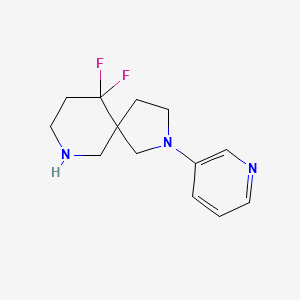 molecular formula C13H17F2N3 B8111586 10,10-Difluoro-2-(pyridin-3-yl)-2,7-diazaspiro[4.5]decane 