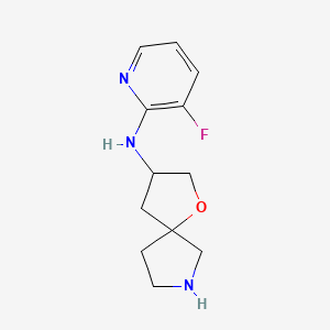 molecular formula C12H16FN3O B8111591 N-(3-Fluoropyridin-2-yl)-1-oxa-7-azaspiro[4.4]nonan-3-amine 