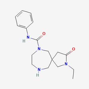 molecular formula C17H24N4O2 B8111597 2-Ethyl-3-oxo-N-phenyl-2,7,10-triazaspiro[4.6]undecane-7-carboxamide 