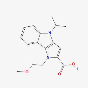 molecular formula C17H20N2O3 B8111611 4-Isopropyl-1-(2-Methoxyethyl)-1,4-Dihydropyrrolo[3,2-B]Indole-2-Carboxylic Acid 