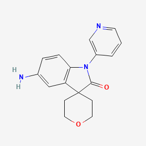 molecular formula C17H17N3O2 B8111643 5-Amino-1-(Pyridin-3-Yl)-2',3',5',6'-Tetrahydrospiro[Indoline-3,4'-Pyran]-2-One 