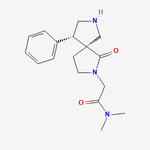 molecular formula C17H23N3O2 B8111698 N,N-dimethyl-2-((5S,9S)-1-oxo-9-phenyl-2,7-diazaspiro[4.4]nonan-2-yl)acetamide 