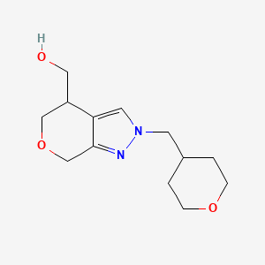 molecular formula C13H20N2O3 B8111710 (2-((Tetrahydro-2H-pyran-4-yl)methyl)-2,4,5,7-tetrahydropyrano[3,4-c]pyrazol-4-yl)methanol 