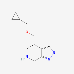 molecular formula C12H19N3O B8111727 4-((Cyclopropylmethoxy)methyl)-2-methyl-4,5,6,7-tetrahydro-2H-pyrazolo[3,4-c]pyridine 