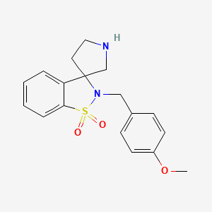 molecular formula C18H20N2O3S B8111740 2-(4-Methoxybenzyl)-2H-spiro[benzo[d]isothiazole-3,3'-pyrrolidine] 1,1-dioxide 