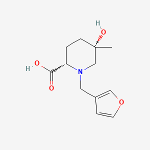 molecular formula C12H17NO4 B8111743 (2S,5S)-1-(furan-3-ylmethyl)-5-hydroxy-5-methylpiperidine-2-carboxylic acid 