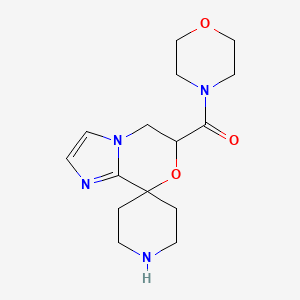 molecular formula C15H22N4O3 B8111778 (5,6-Dihydrospiro[imidazo[2,1-c][1,4]oxazine-8,4'-piperidine]-6-yl)(morpholino)methanone 