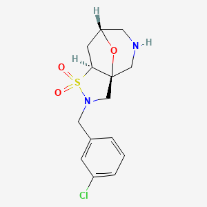 molecular formula C14H17ClN2O3S B8111784 rel-(3aS,7R,8aS)-2-(3-chlorobenzyl)octahydro-3a,7-epoxyisothiazolo[4,5-c]azepine 1,1-dioxide 