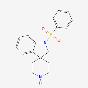 molecular formula C18H20N2O2S B8111802 1-(Phenylsulfonyl)spiro[indoline-3,4'-piperidine] 