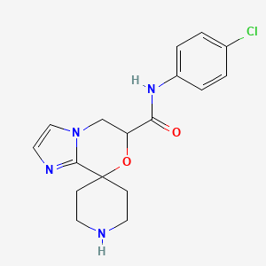 molecular formula C17H19ClN4O2 B8111812 N-(4-Chlorophenyl)-5,6-dihydrospiro[imidazo[2,1-c][1,4]oxazine-8,4'-piperidine]-6-carboxamide 