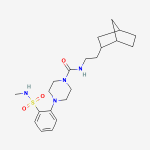 molecular formula C21H32N4O3S B8111820 N-[2-(2-bicyclo[2.2.1]heptanyl)ethyl]-4-[2-(methylsulfamoyl)phenyl]piperazine-1-carboxamide 