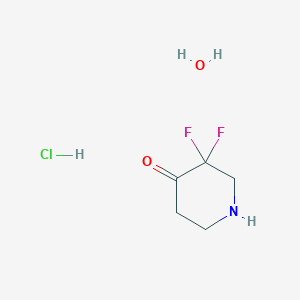 molecular formula C5H10ClF2NO2 B8111842 3,3-Difluoro-4-piperidinone hydrochloride hydrate 