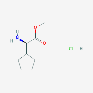 molecular formula C8H16ClNO2 B8111843 (R)-Methyl 2-amino-2-cyclopentylacetate HCl 